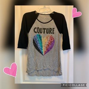 Girls raglan baseball tee